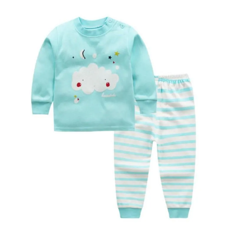 Happy Cloud and Wheels on the Bus Baby and Toddler Pyjama Set of 2