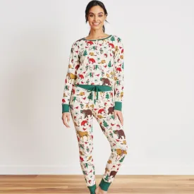 hatley woodland winter women's jersey pajama set