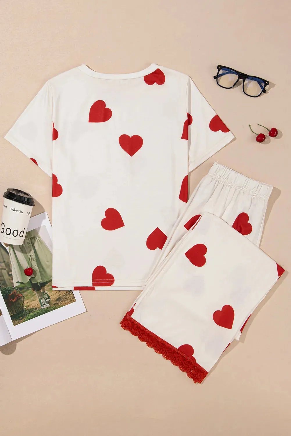 Heart Tee and Pants Pajama Set