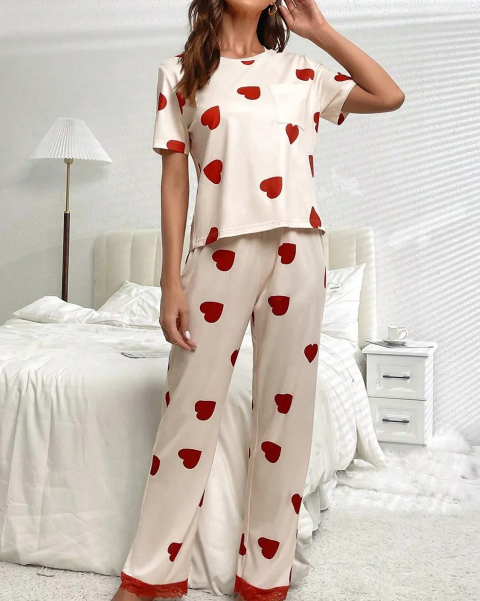 Heart Tee and Pants Pajama Set