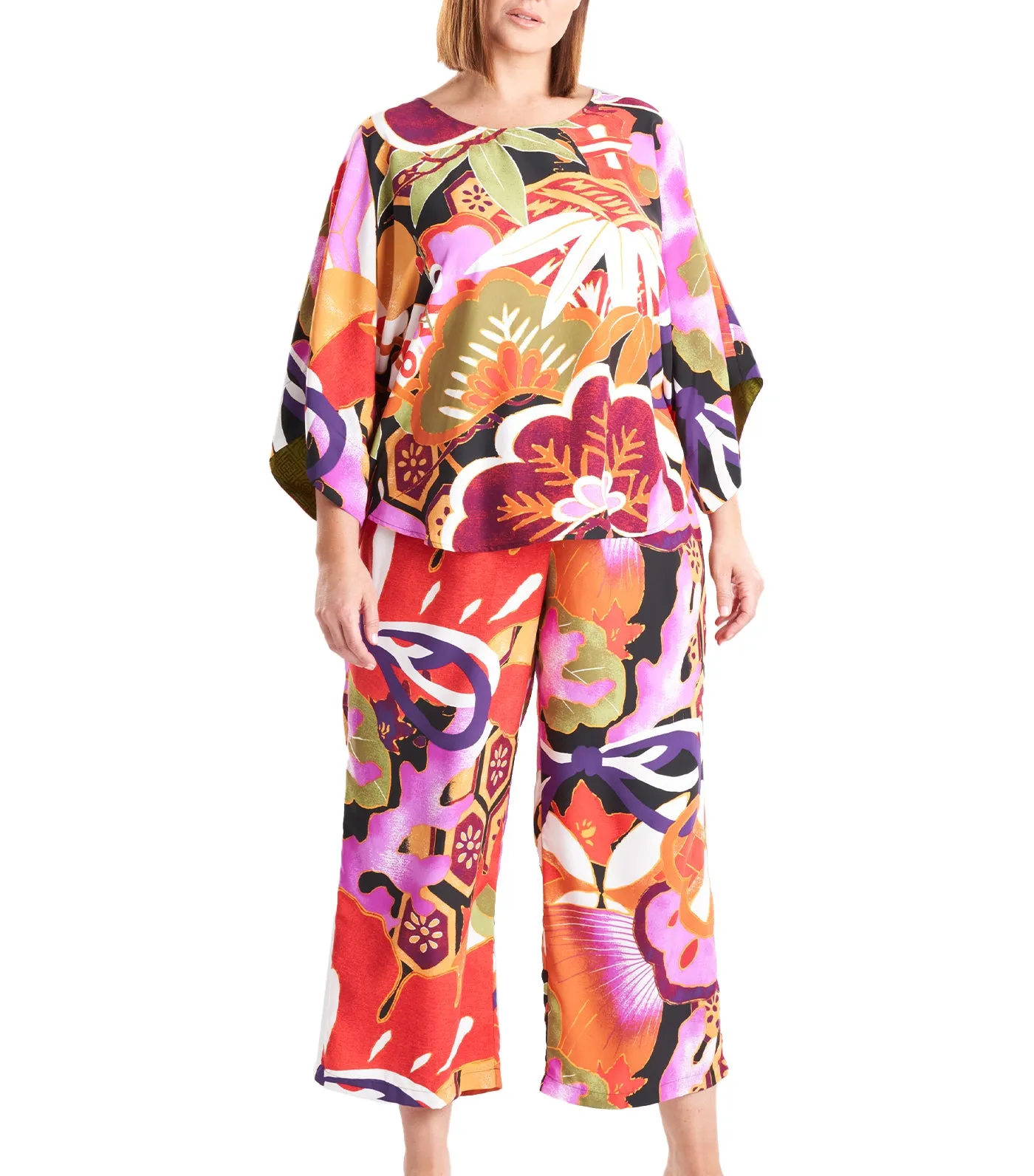 Ikebana Pajama Set Purple Multi