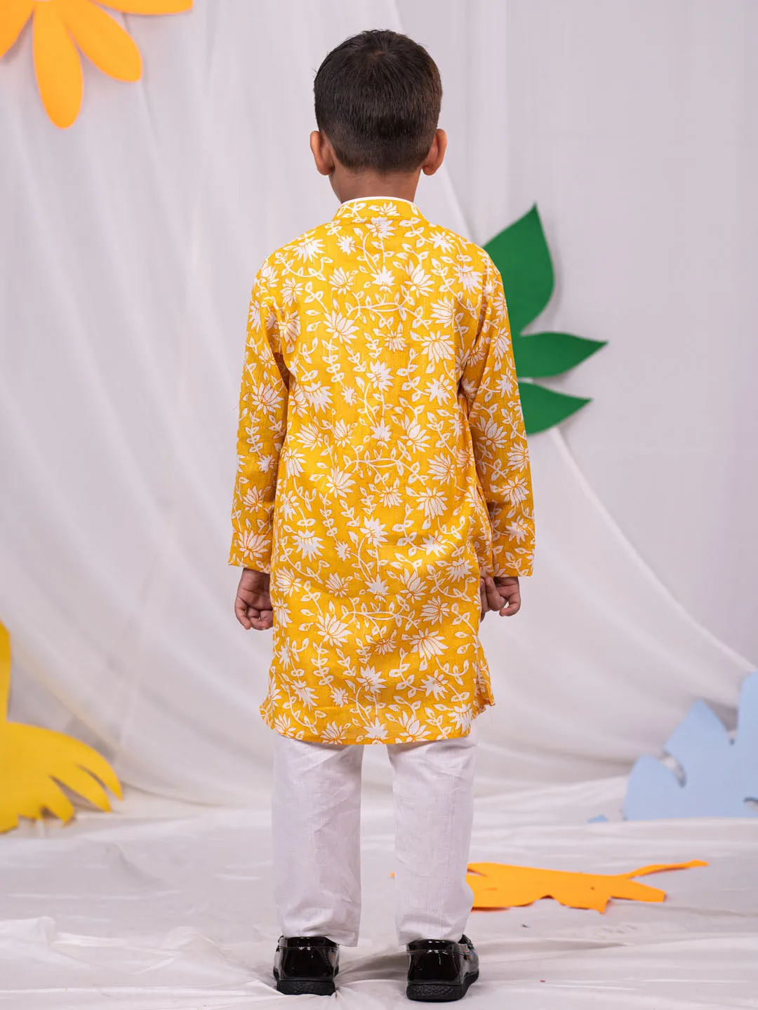 Jashvi Yellow And White BHAI BEHEN Siblings Matching Set