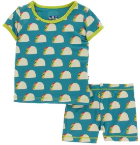 KicKee Pants Seagrass Tacos S/S Pajama Set with Shorts