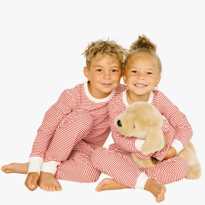 Kids' Unisex Jogger Pajama Set - Cozy Stripe