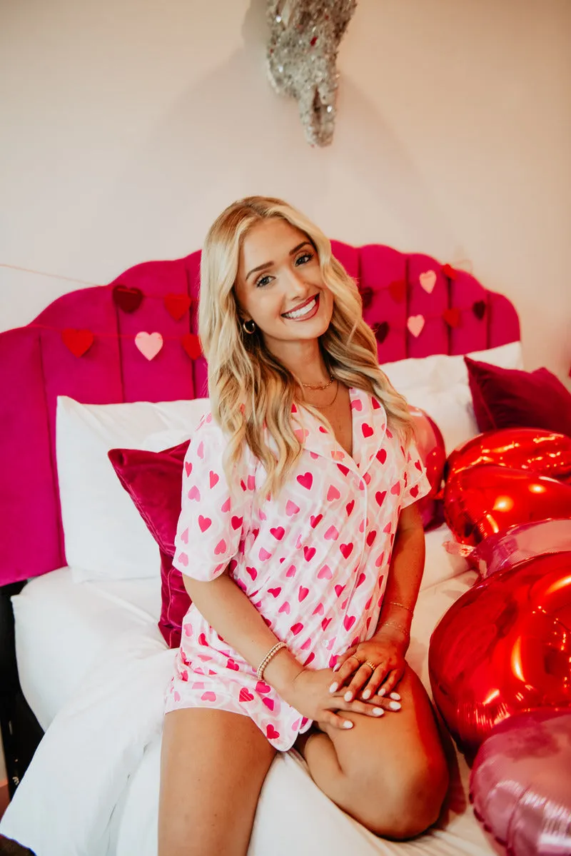 Light and Hot Pink Hearts Wholesale PJ Women's