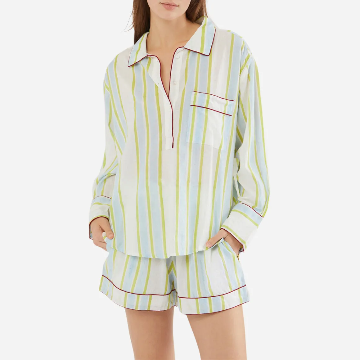 Lightweight Cotton Stripe Short PJ Set