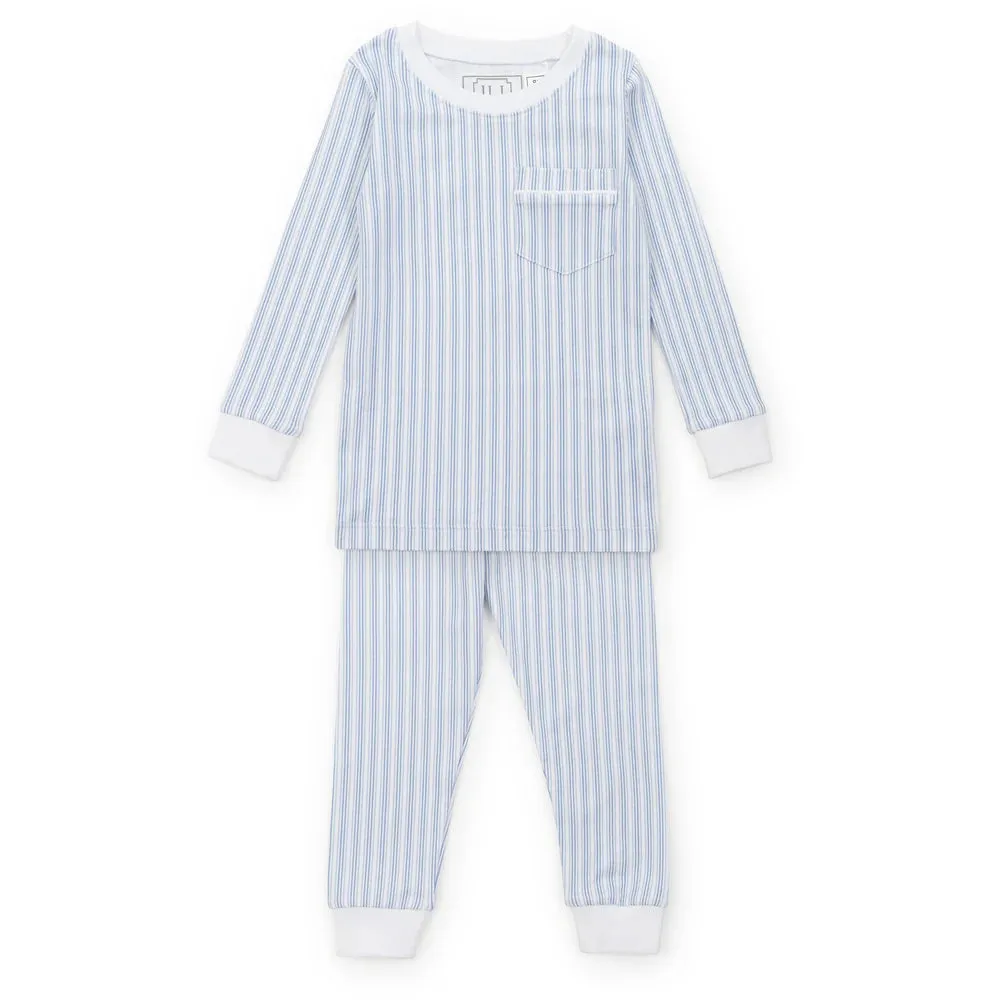 Lila and Hayes Stripes in Blue Bradford Pajama Set