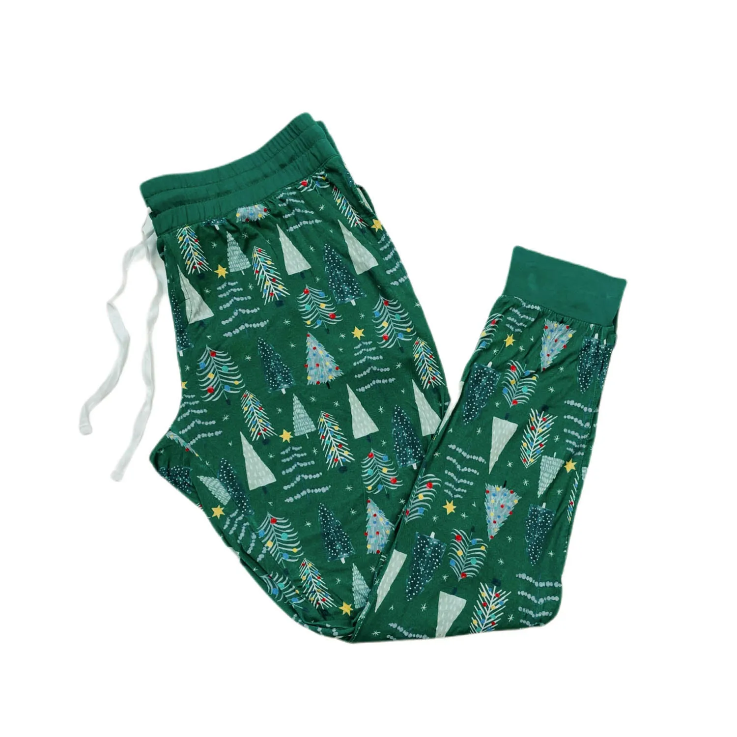 Little Sleepies Green Twinkling Trees Women's Bamboo 2pc Pajama Set