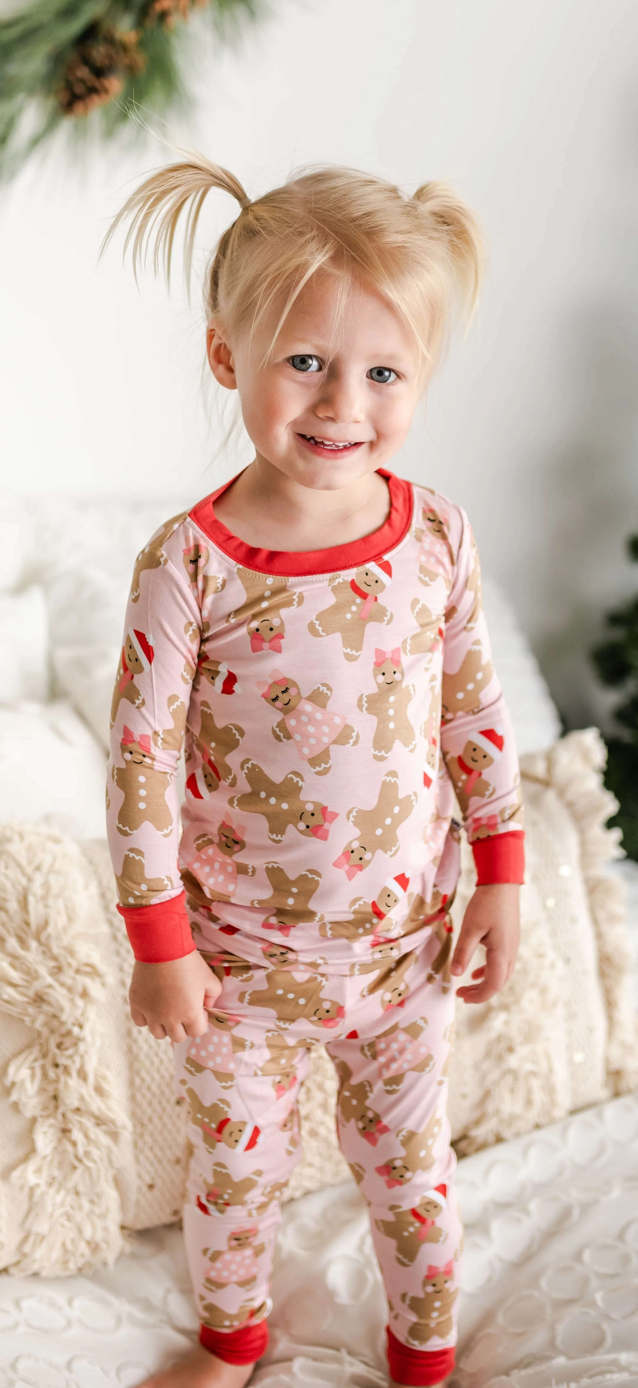 Little Sleepies Pink Gingerbread Bamboo 2pc Pajama Set