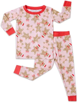 Little Sleepies Pink Gingerbread Bamboo 2pc Pajama Set