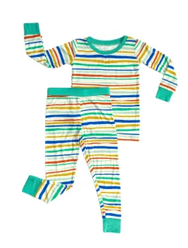 Little Sleepies Summer Stripe L/S 2pc Pajama Set