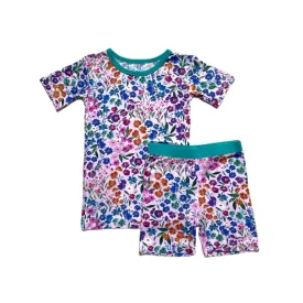 Little Sleepies Sweet Pea Floral S/S 2pc Pajama Set w/Shorts