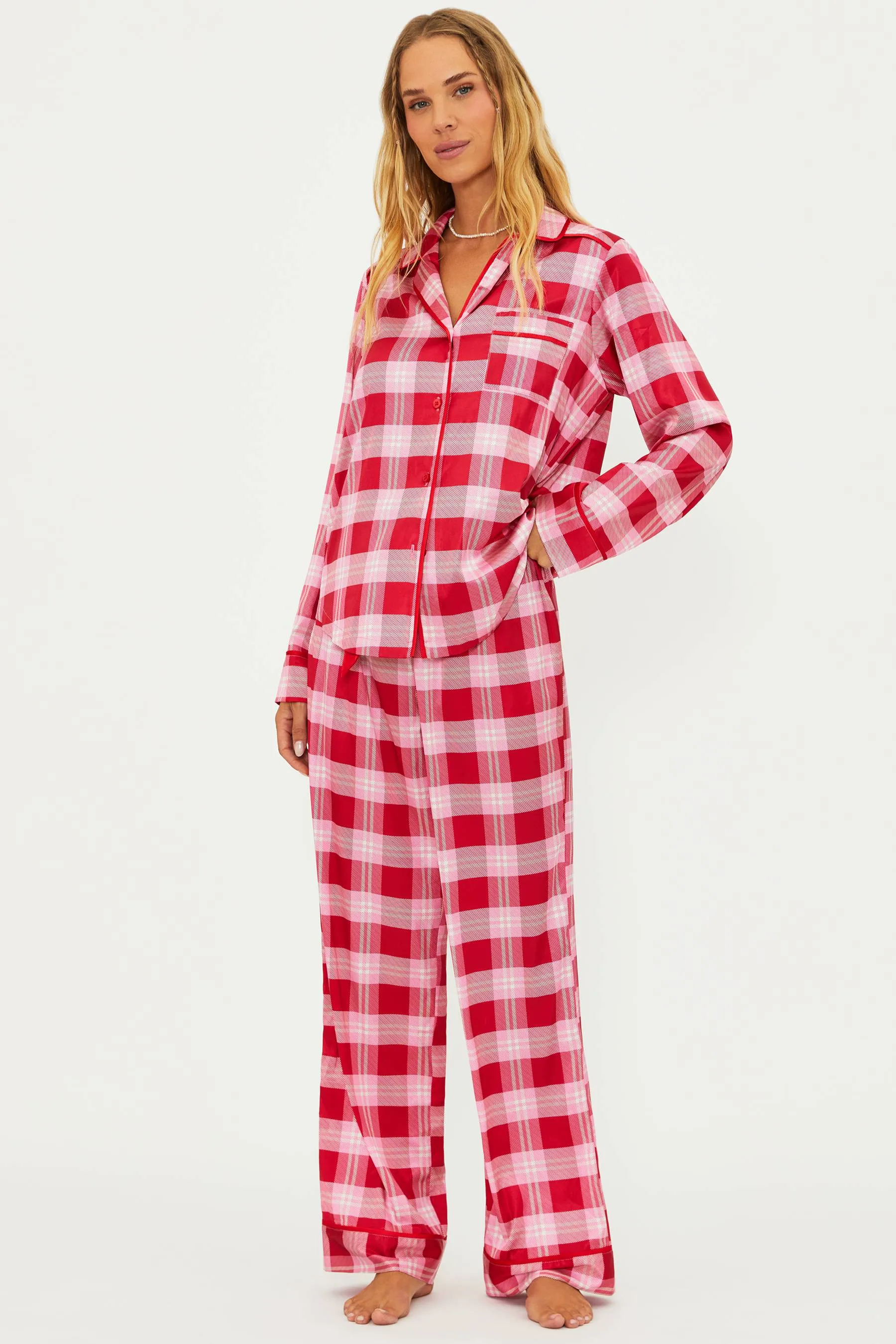 Livy Top & Connie Pant Set Candy Cane Plaid