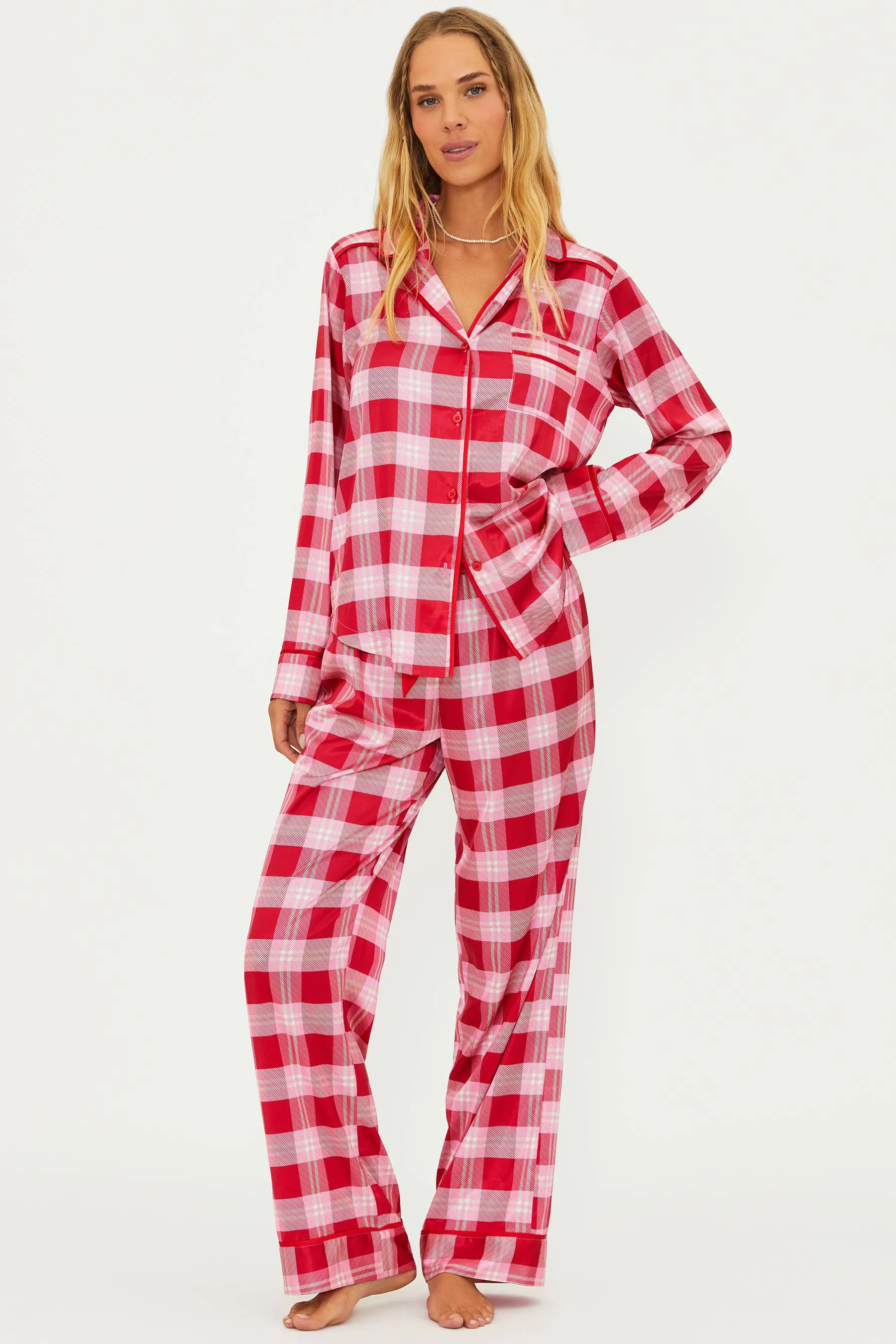 Livy Top & Connie Pant Set Candy Cane Plaid