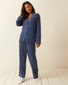 Long Pajama Set - Midnight Bow