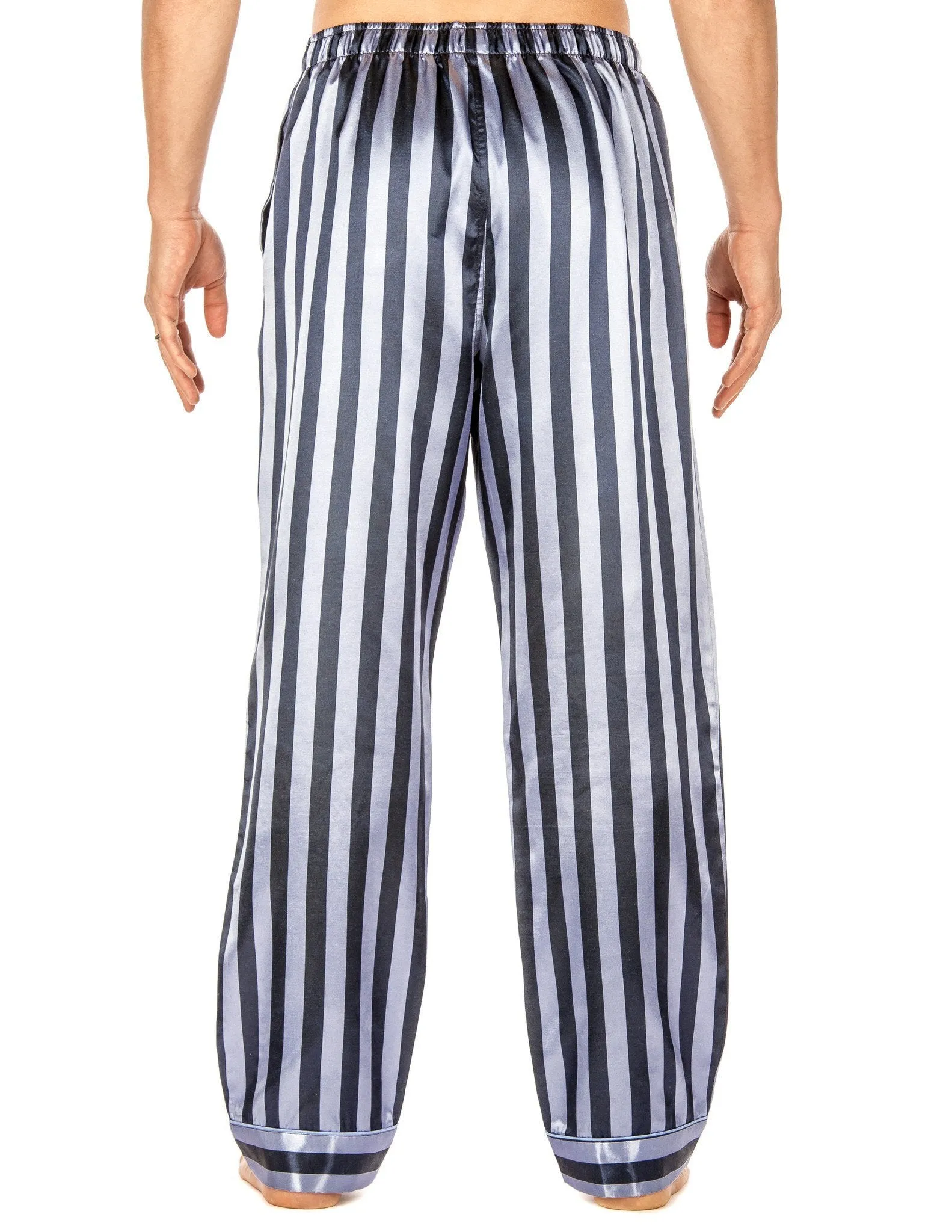 Men's Premium Satin Sleep/Lounge Pants - Denim Stripes