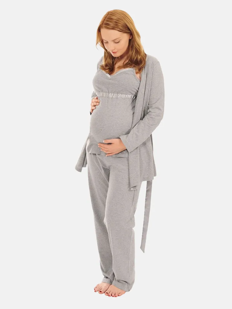 Mommy 3-piece Maternity Nursing Pyjama Set - Grey