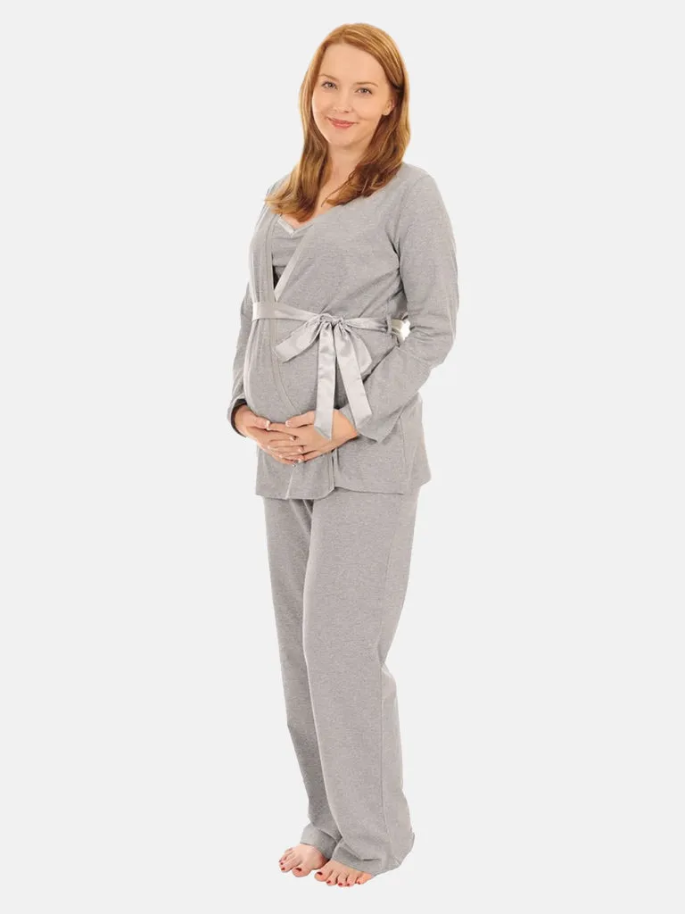 Mommy 3-piece Maternity Nursing Pyjama Set - Grey