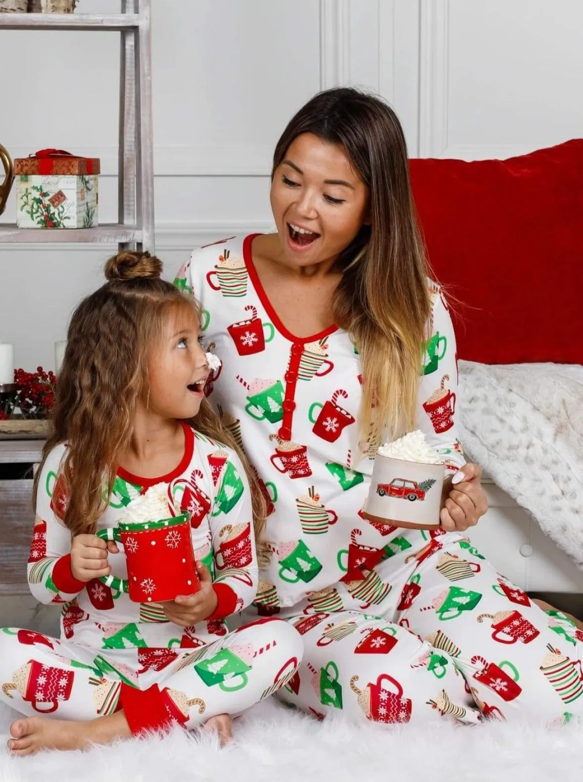 Mommy And Me Christmas Cocoa Pajama Set