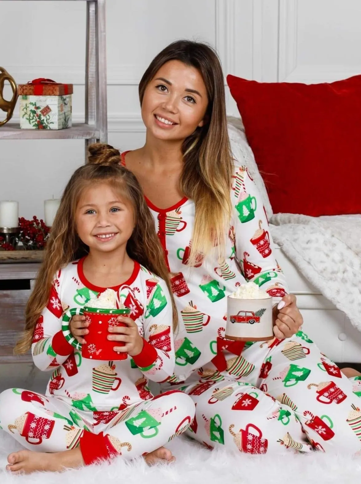 Mommy And Me Christmas Cocoa Pajama Set