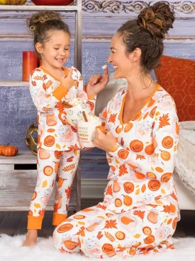 Mommy and Me Cozy Pumpkin Spice Pajama Set