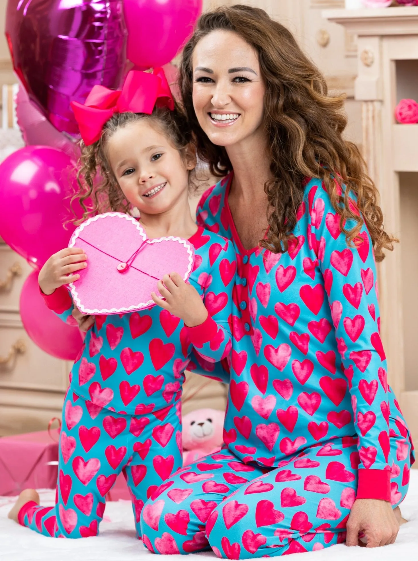 Mommy and Me Hearts A Plenty Pajama Set