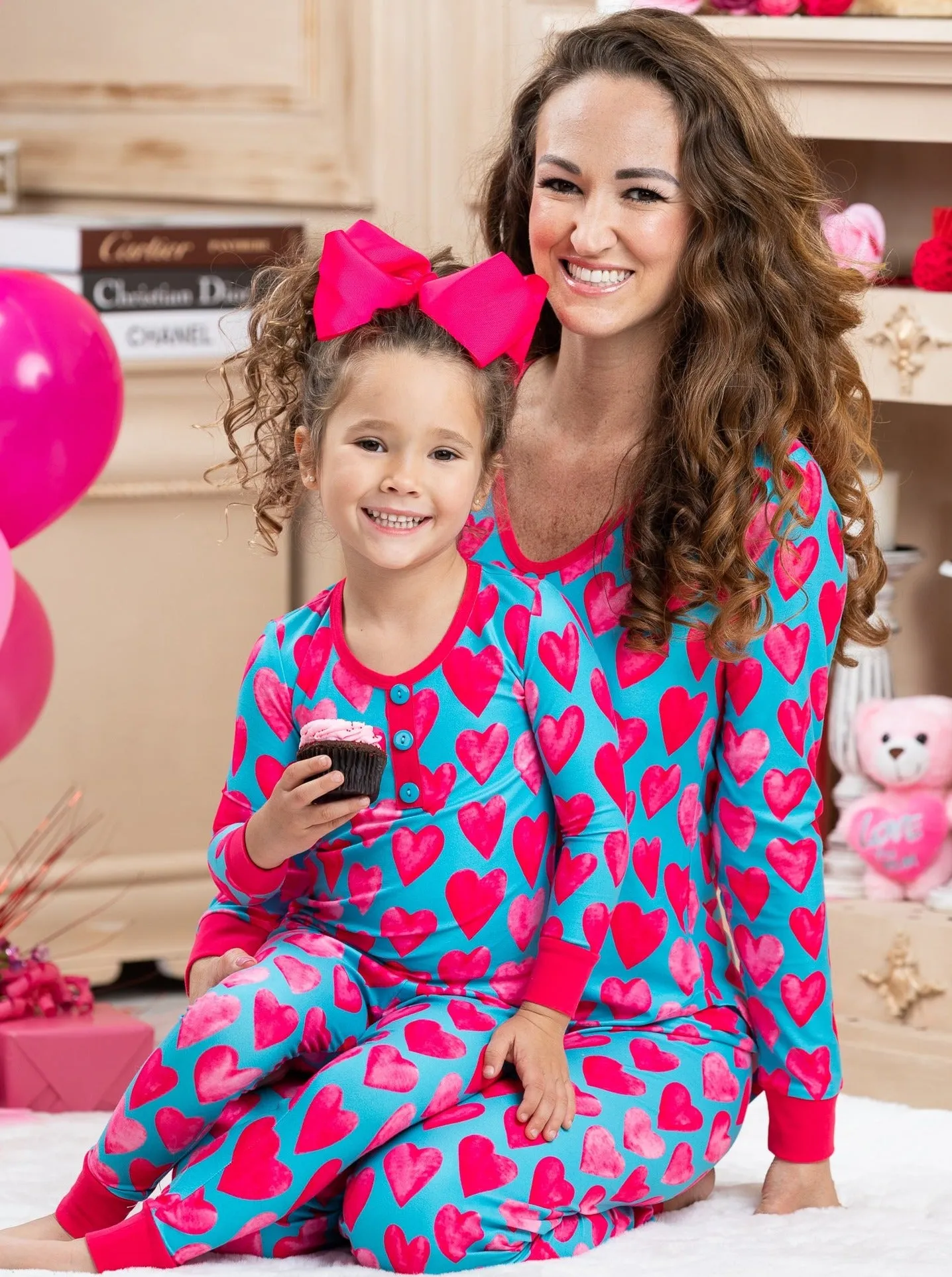 Mommy and Me Hearts A Plenty Pajama Set