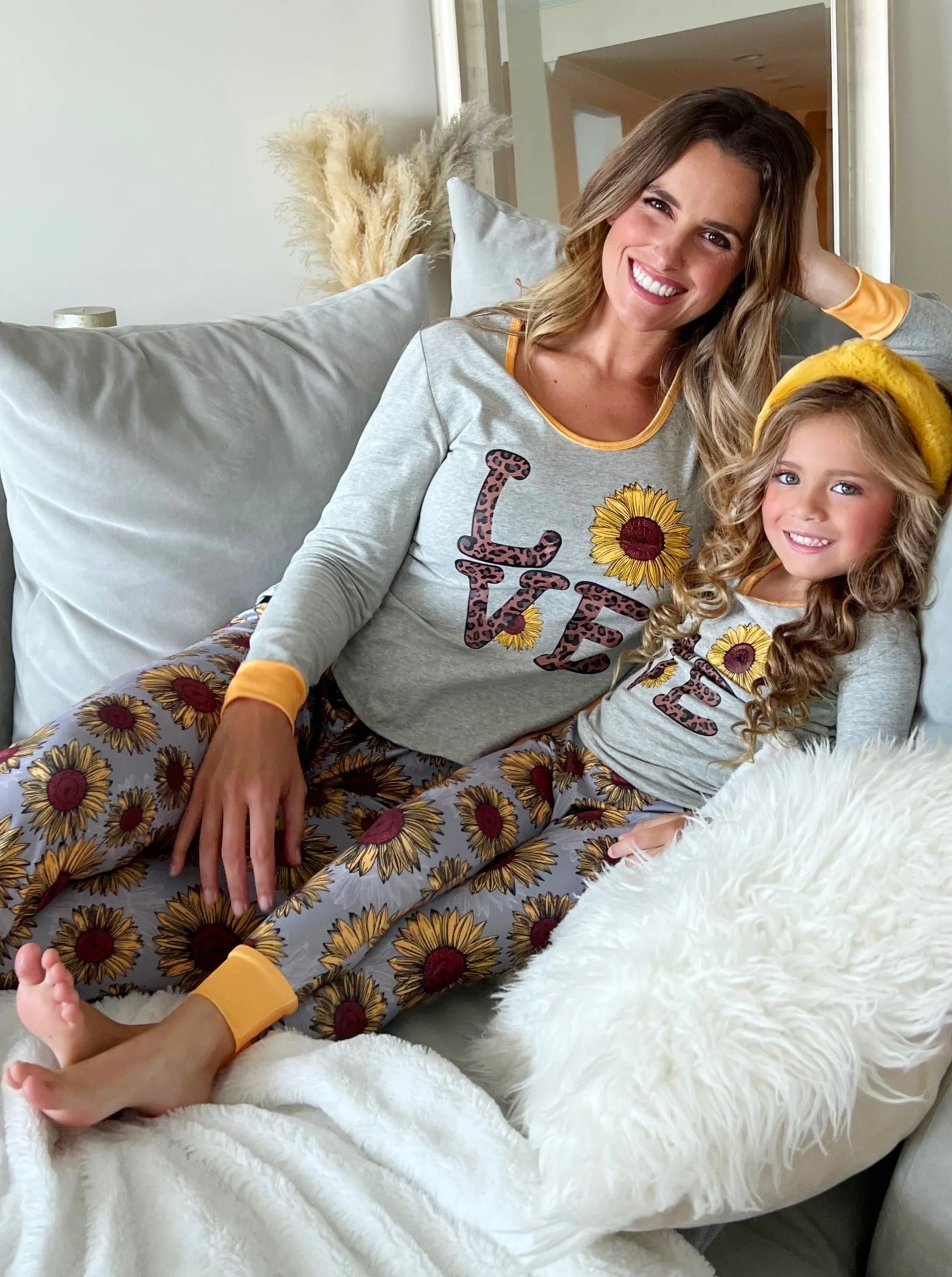 Mommy and Me Love Sunflowers Pajama Set