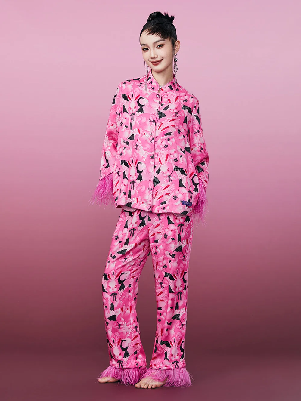 MUKZIN Original Soft Cute Pink Comfy Pajama Set