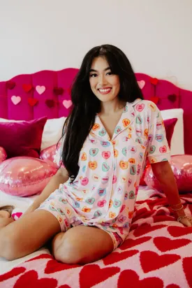 Multicolored Candy Hearts Wholesale Pajama Sets