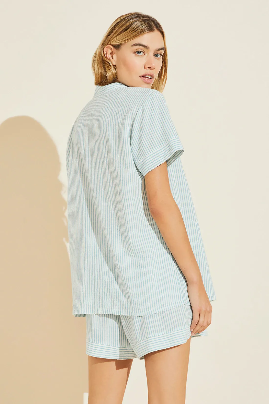 Nautico - The Woven Short PJ Set, Ocean Bay/Cloud