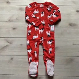 NEW Carter's Footed Zipper Red Dog Fleece Pajama One Piece Sleeper