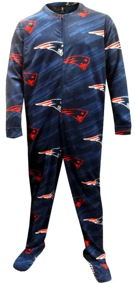 New England Patriots Navy Blue One Piece Footie Pajama