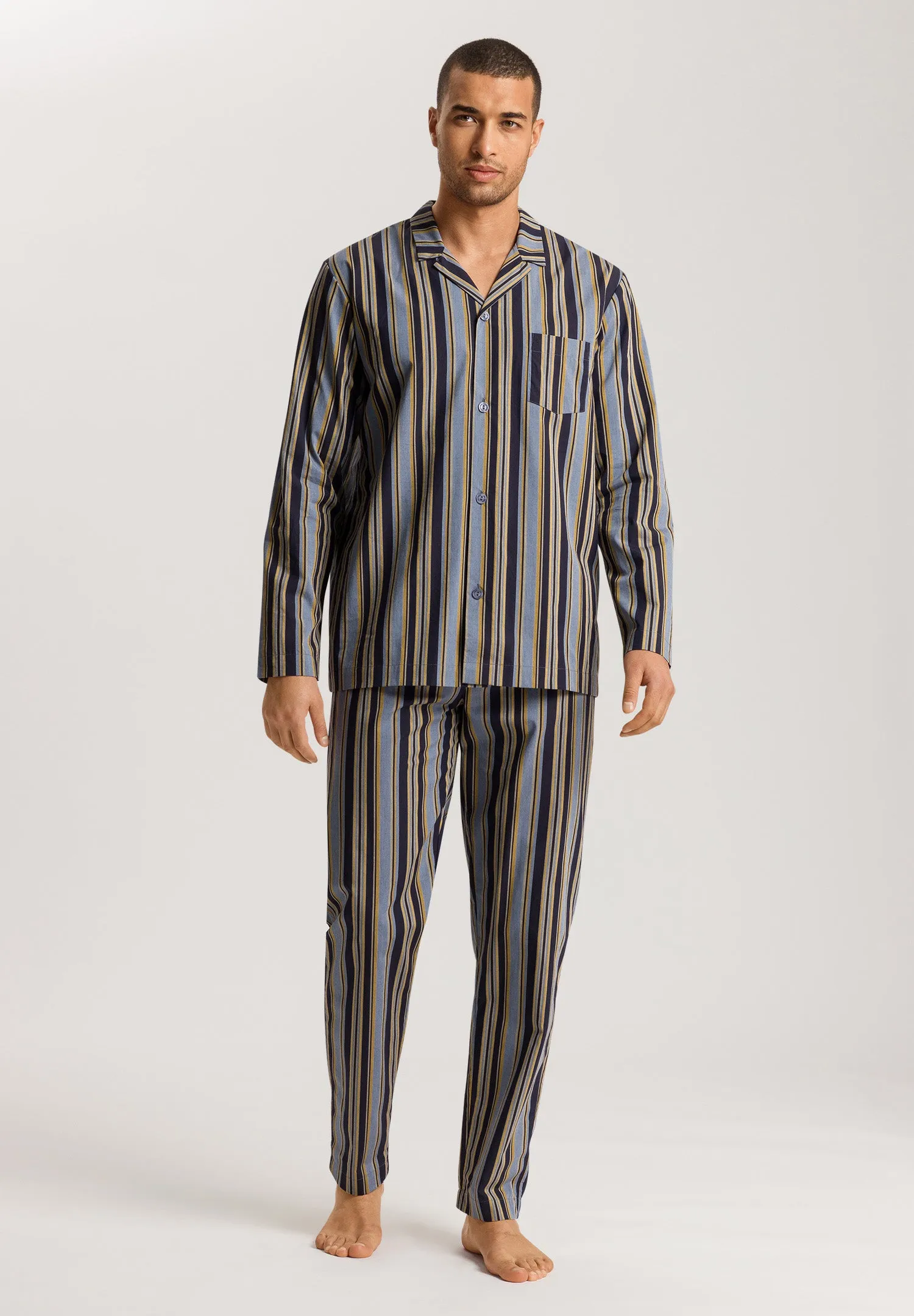 Night And Day Woven Cotton Pajama Set | Ocean Stripe 75115-2886