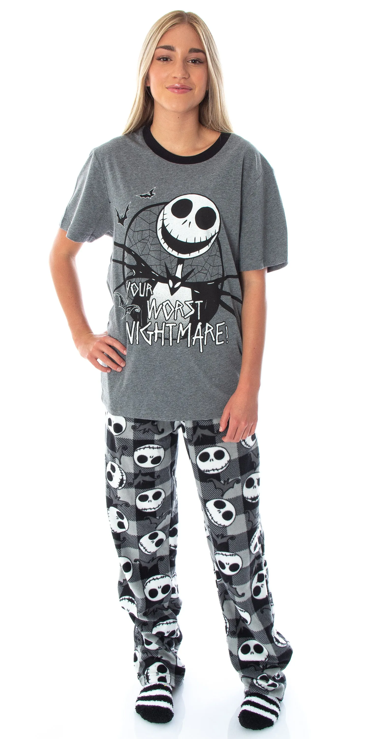 Nightmare Before Christmas 3 Piece Gift Set Pajama Pants, Shirt and Socks