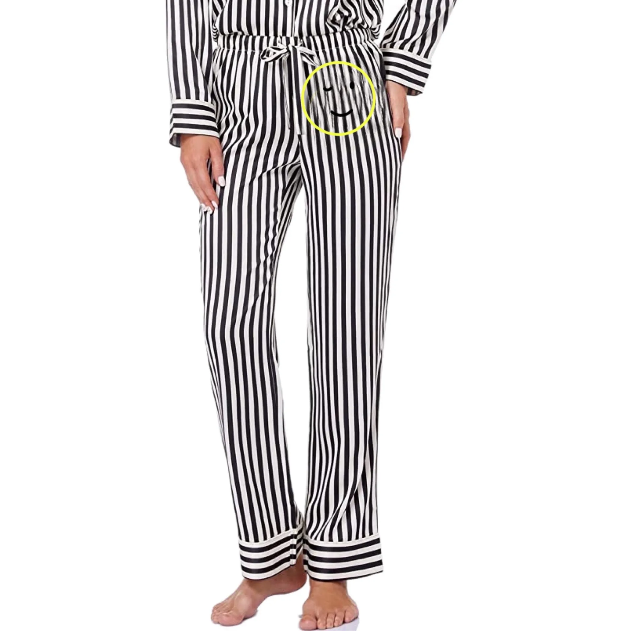 Not a Morning Person Pajama Set Black White L/S