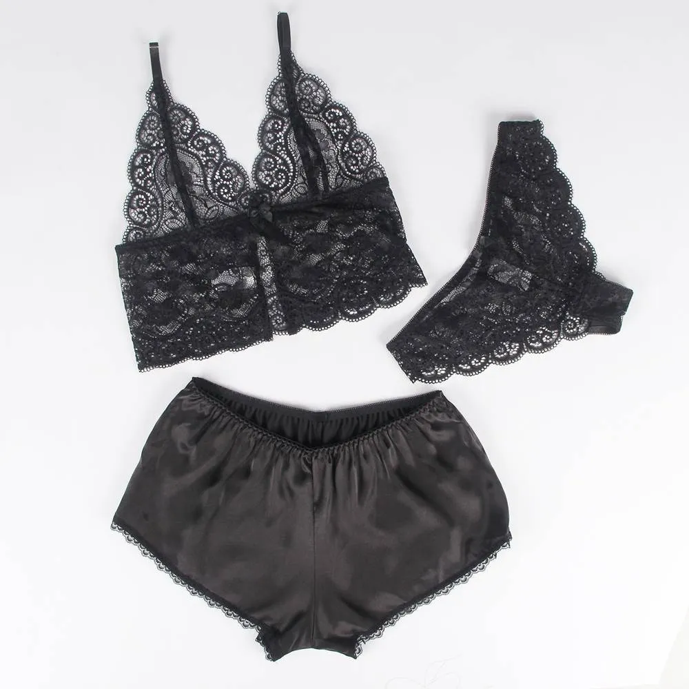 Obsidian Goddess Lace Trim Set