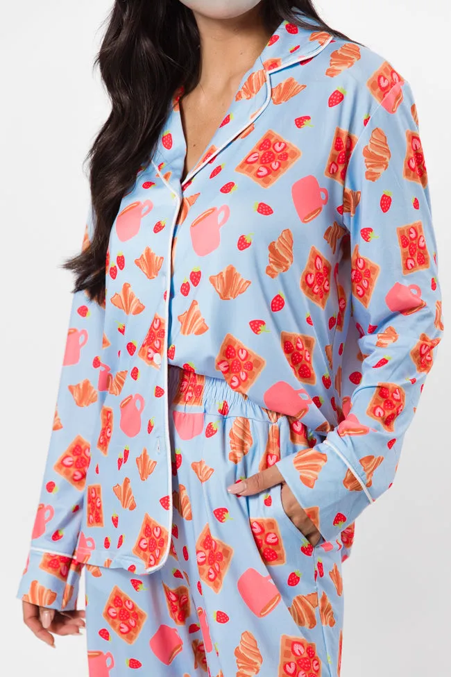 On A Cloud In Girl Brunch Plush Knit Pajama Set