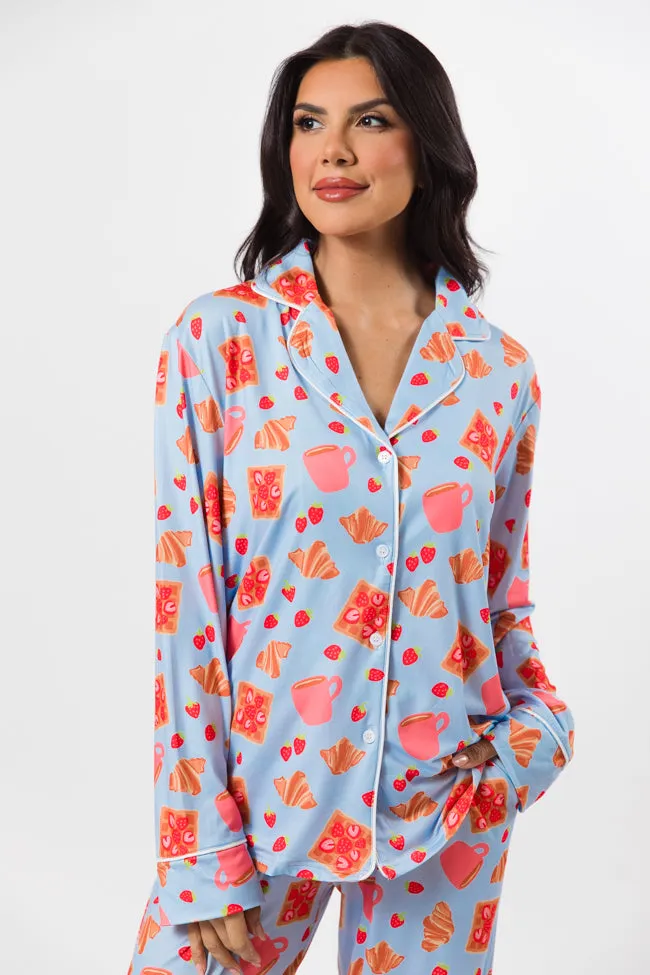 On A Cloud In Girl Brunch Plush Knit Pajama Set