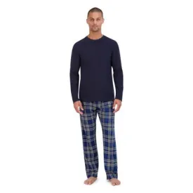 Open Box - Hanes Originals Men's 2pc Comfort Fleece Sleep Pajama Set - Blue M