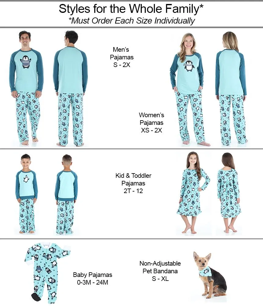 Our Family Pjs Christmas Family Matching Fleece Penguins Pajama Sets