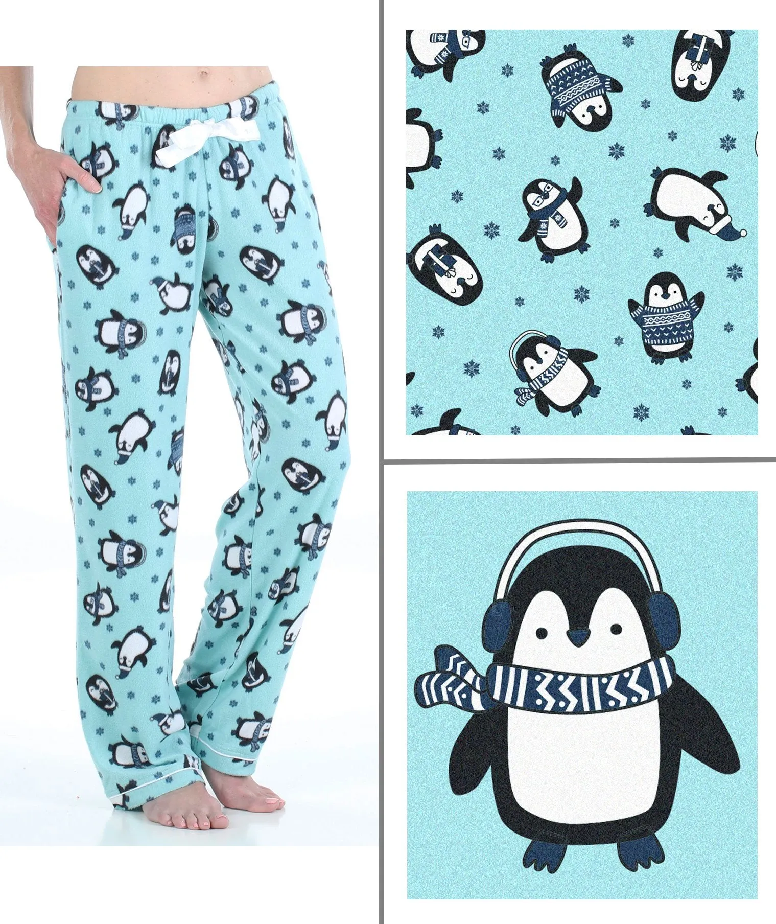 Our Family Pjs Christmas Family Matching Fleece Penguins Pajama Sets