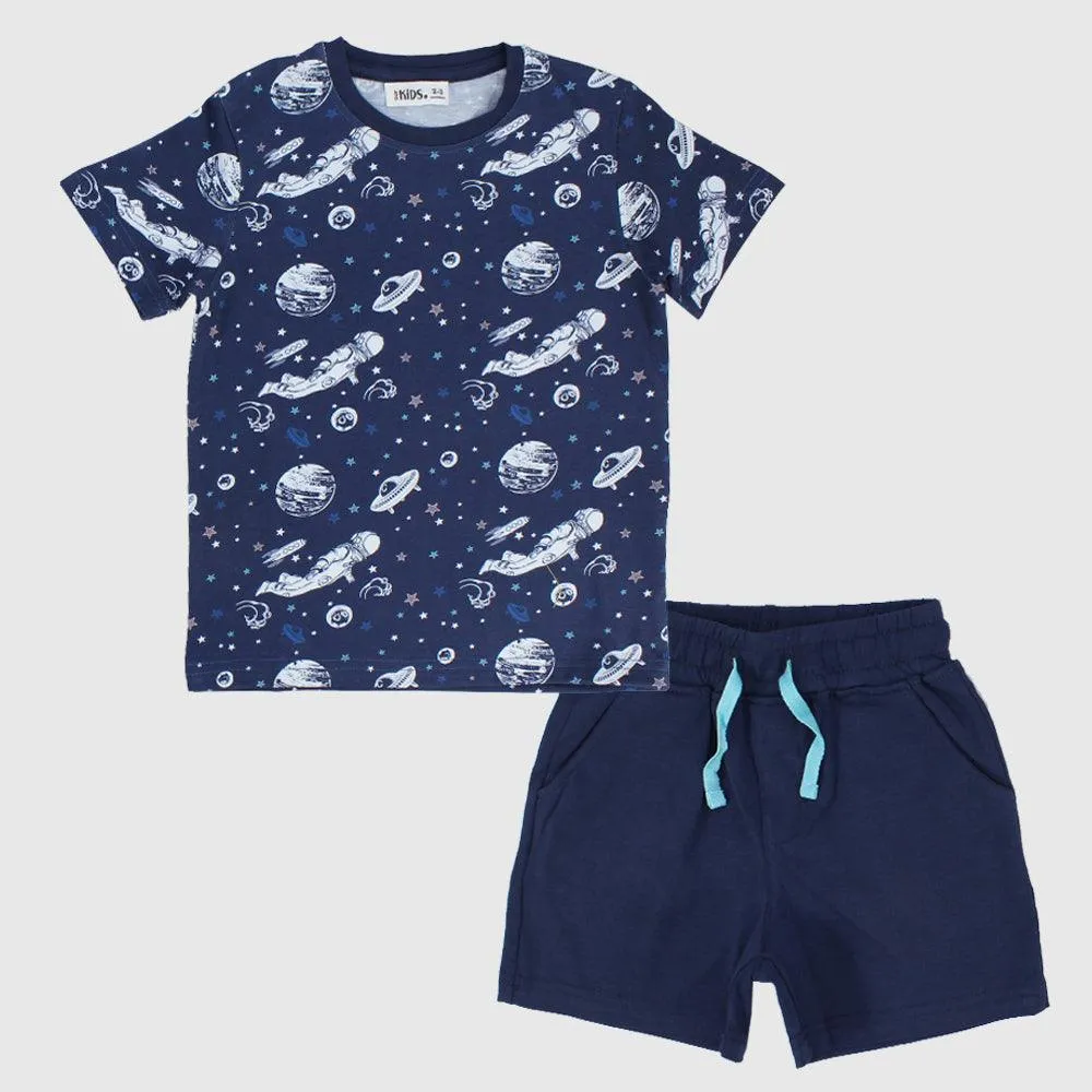 Outer Space Short-Sleeved Pajama