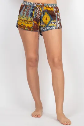 Pajama Shorts Patchwork Print