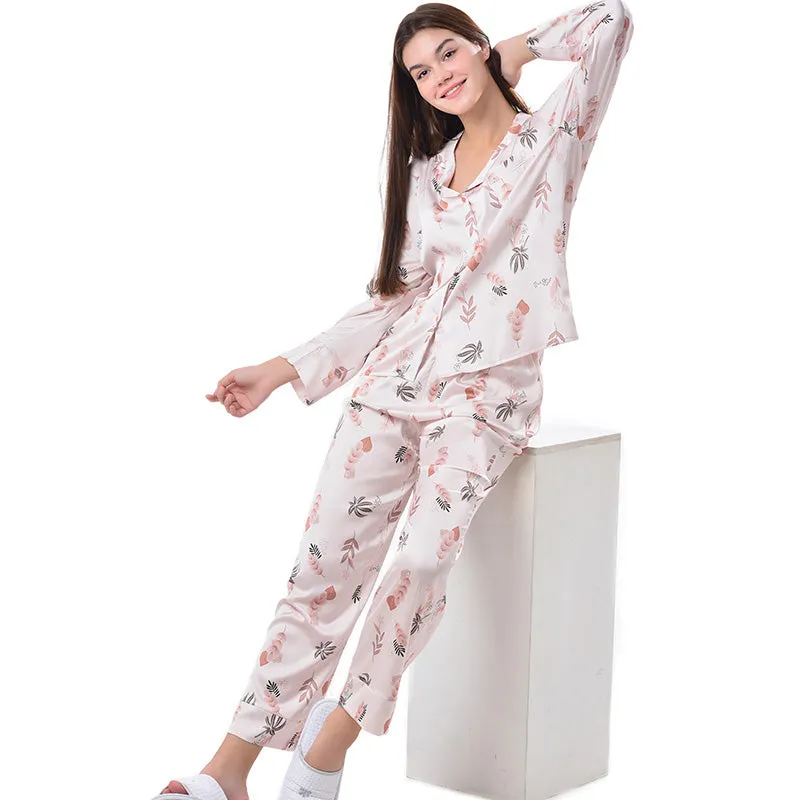 Pajamas Set Long sleeve and Pants Sleepwear Soft and Comfy Button Down Loungewear Relaxed Fit Wildflower