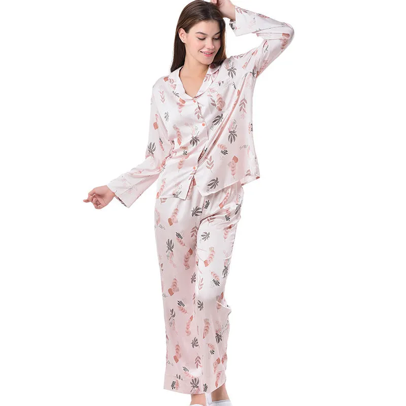 Pajamas Set Long sleeve and Pants Sleepwear Soft and Comfy Button Down Loungewear Relaxed Fit Wildflower