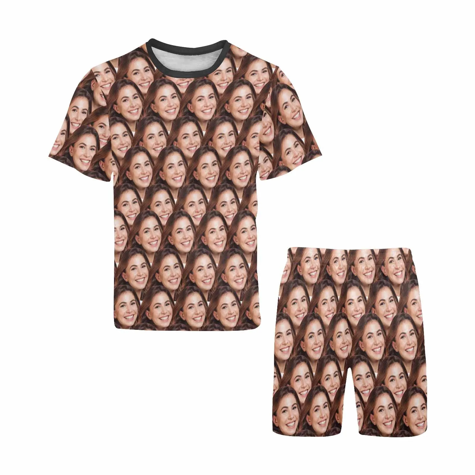 Personalized Girlfriend's Face Pajamas For Men Sleepwear Custom Photo Men's Short Pajama