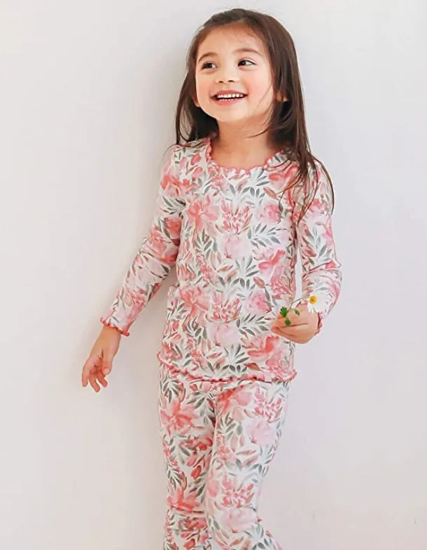 Pink Bloom Shirring Long Sleeve Pajama