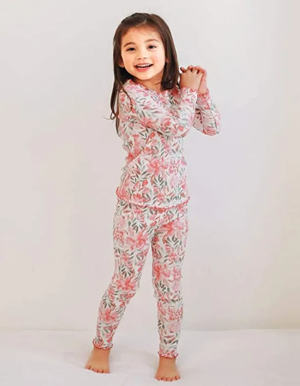 Pink Bloom Shirring Long Sleeve Pajama