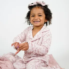 Pink Leopard 2pc Toddler Long Button up Set